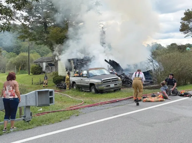 Firefighters battle weekend blaze in Barbour